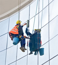 Window cleaning abseiling